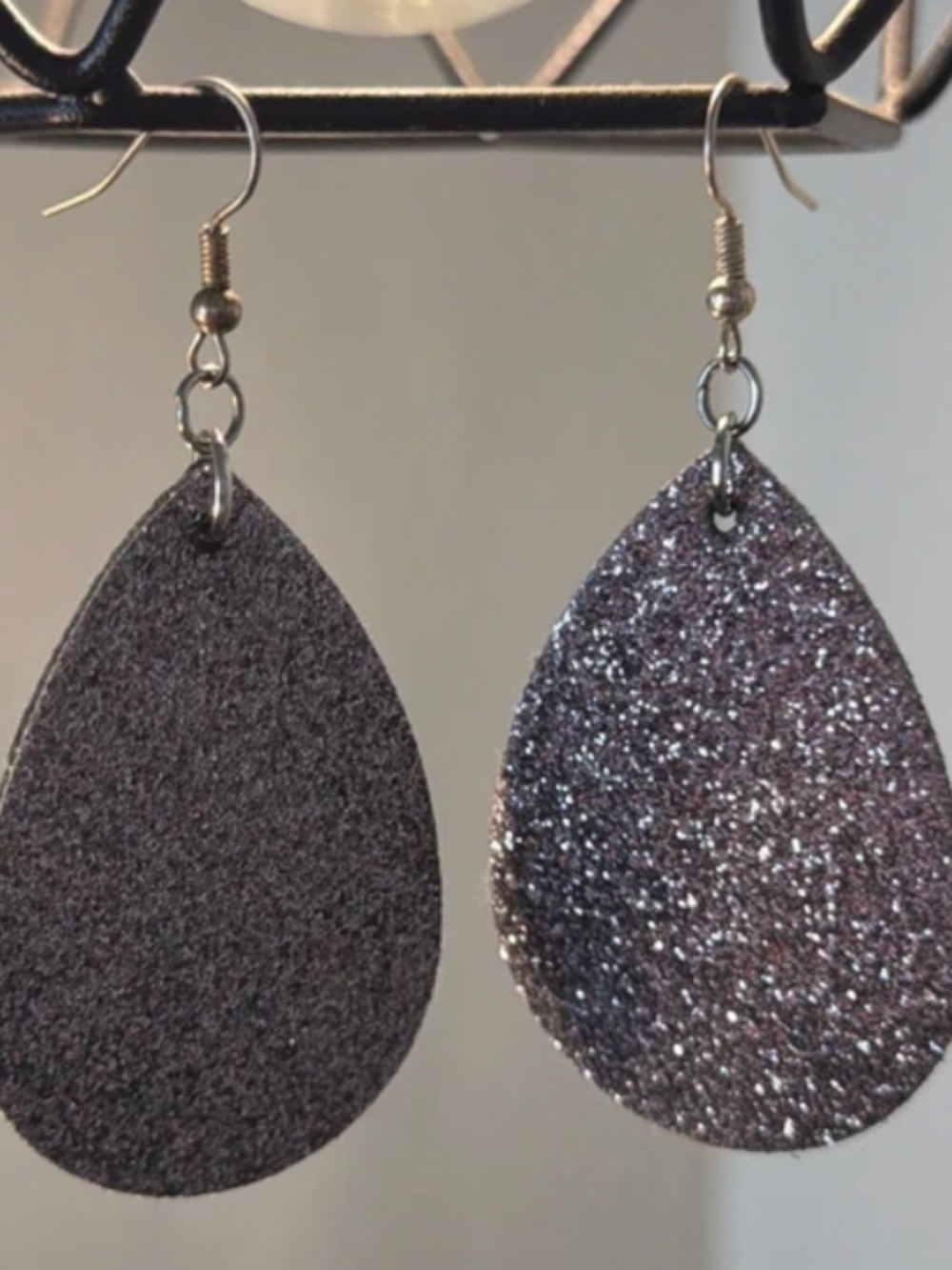 Glitter Teardrop Dangle Earrings